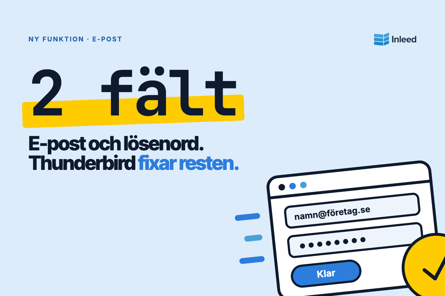 Ny funktion: Automatisk e-postkonfiguration för Thunderbird